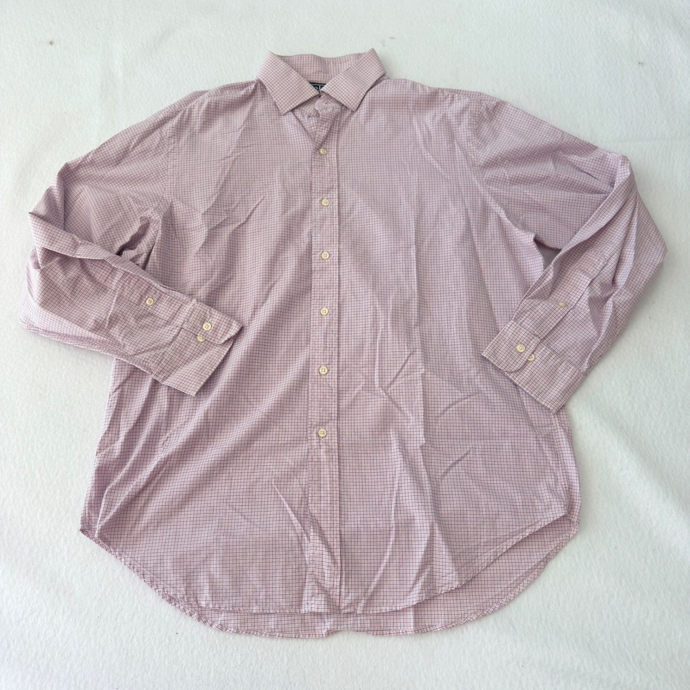 Polo Ralph Lauren Regent Classic Fit Men 16.5 34/35 Red Blue Check Shirt Large